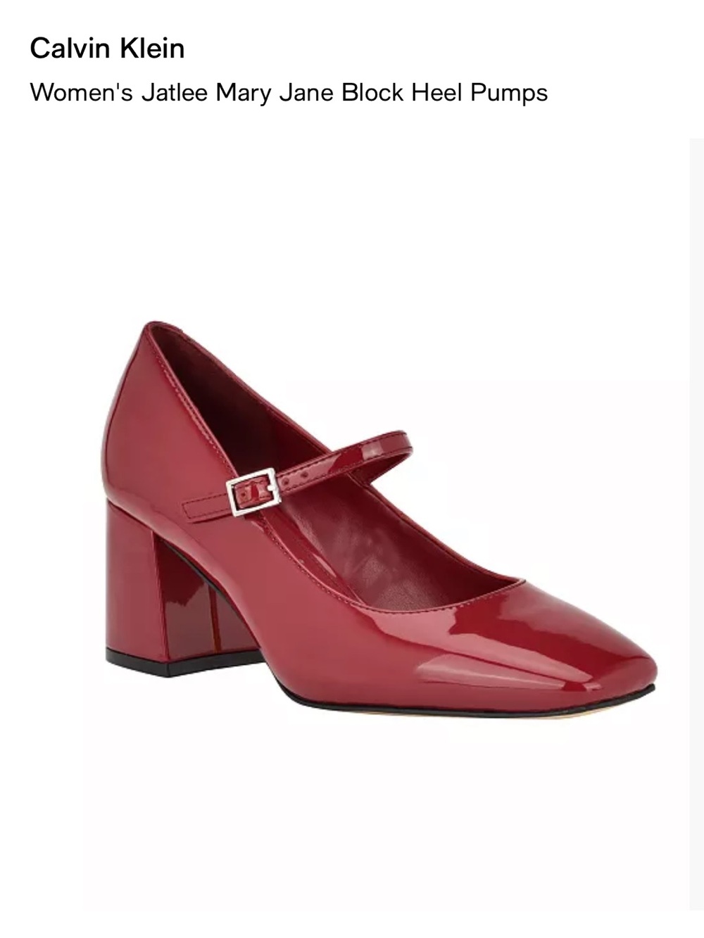 Calvin Klein Cherry Mary Jane Block Heels